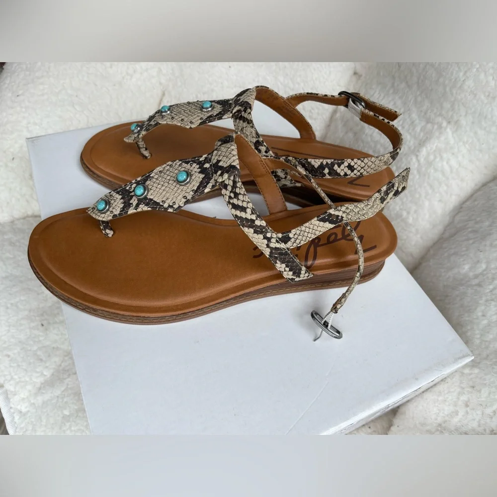 Zodiac Women's Snakeskin Sandals Brown Black Size 9 - Picture 3 of 8